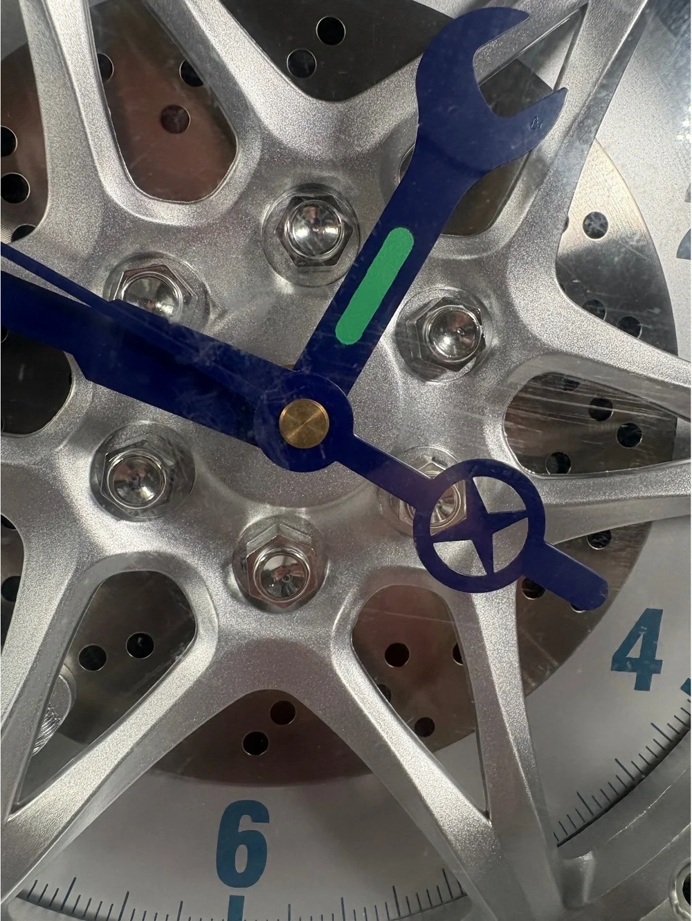 14 Inch Tire Rim Wall Clock with Wrench Hands